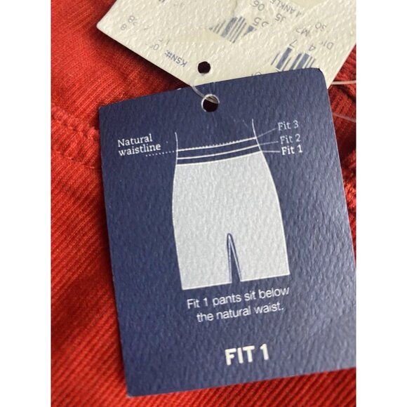 Lands End Womans Vermilion Red Fit 1 Size 18 Straight Leg Corduroy Pants Pockets - Picture 7 of 13